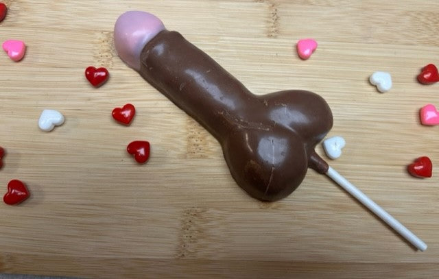 Chocolate penis lollipop